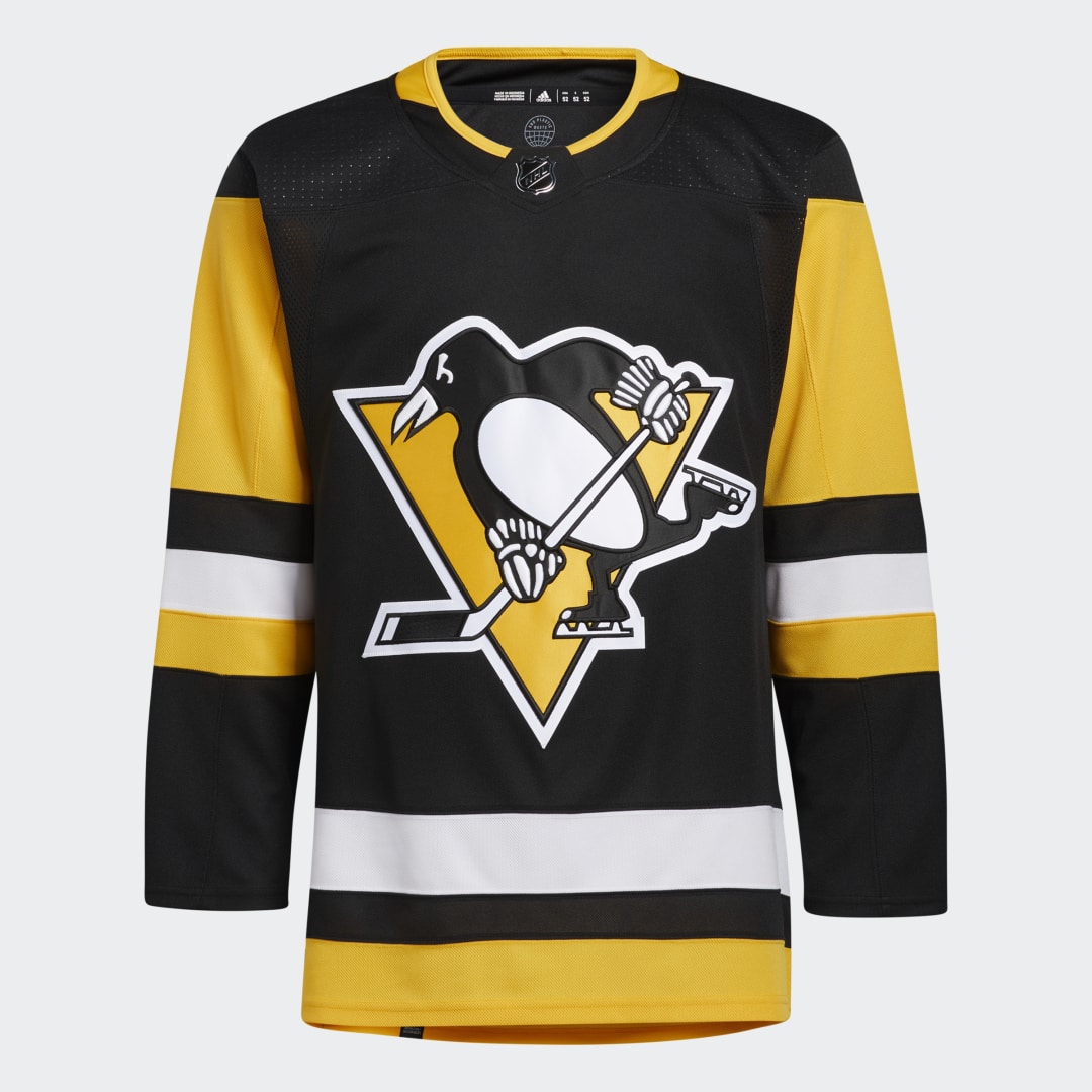 Image of adidas Penguins Home Authentic Jersey Black 50 (M) - Men Hockey Jerseys