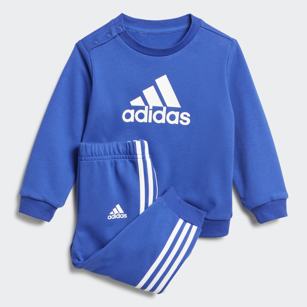 Adidas Sportswear joggingpak kobaltblauw wit Trainingspak Katoen Ronde hals 104 Kledingwinkel