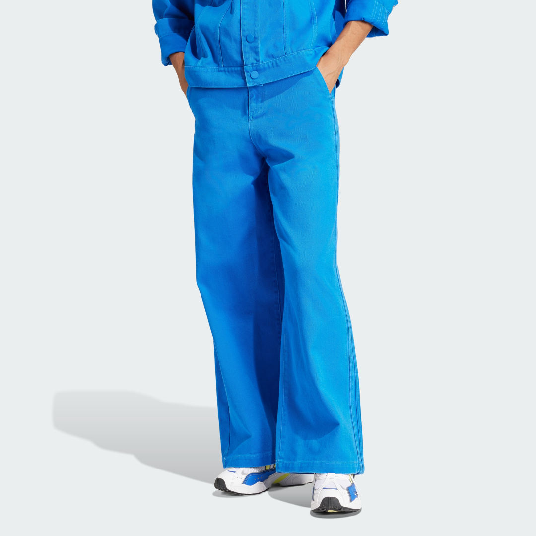 Image of "adidas KSENIASCHNAIDER 3-Stripes Dyed Jeans Blue 24"" - Women Lifestyle Pants"