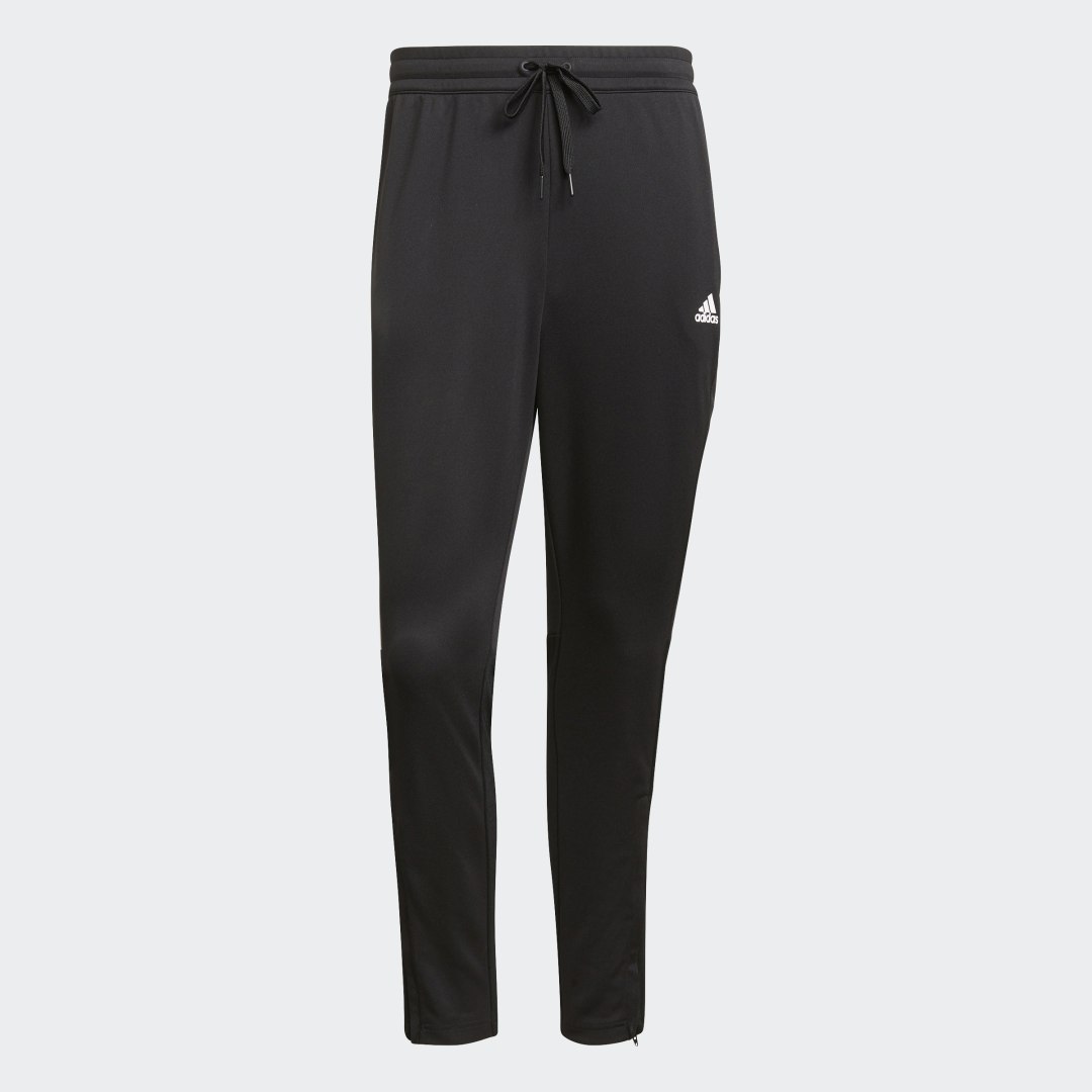

adidas Pants Ajustados Aeroready Sereno Cut 3 Franjas Pierna Cónica Mujer, Negro/blanco