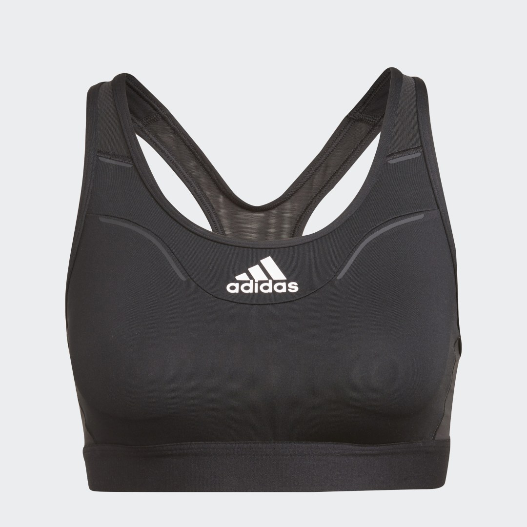 

adidas Top Deportivo Believe This Heat.RDY Soporte Medio Mujer, Negro/blanco
