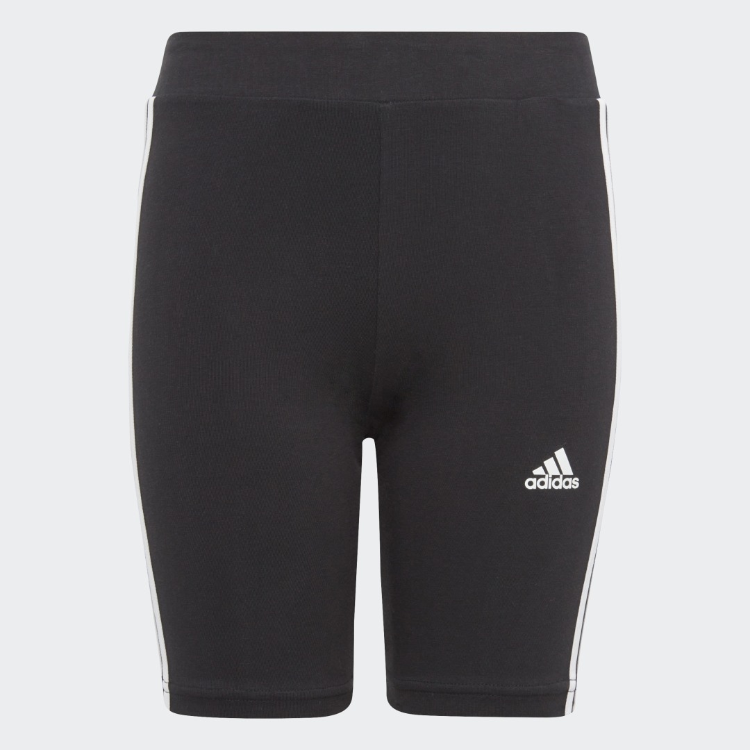 

adidas Licras Cortas Essentials 3 Rayas Algodón Pretina Media Niño, Blanco