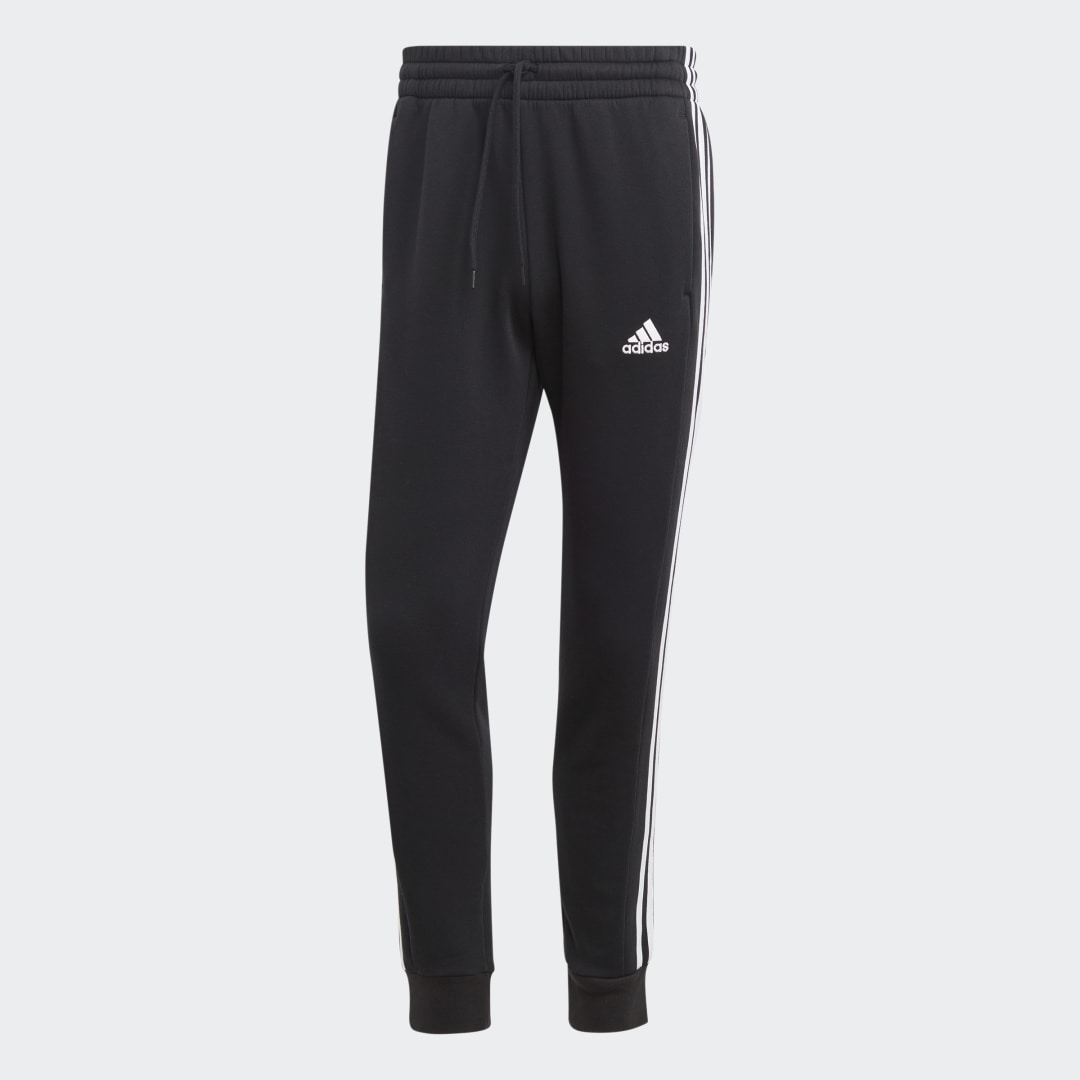 Image of Pantaloni Essentials Fleece 3-Stripes Taperosso Cuff cod002