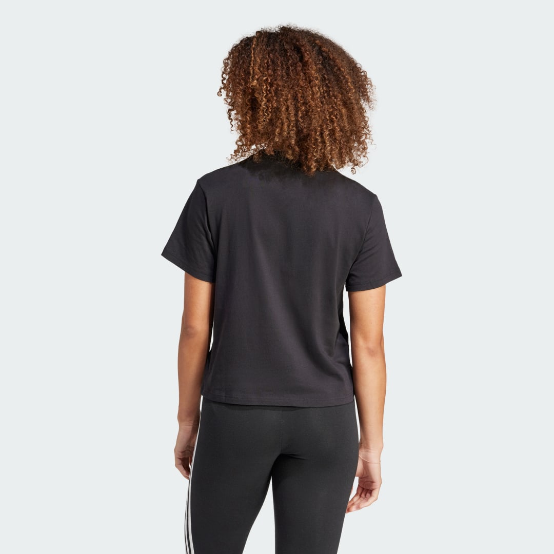 

adidas Playera Floral Logo Grande Estampada Mujer, Negro