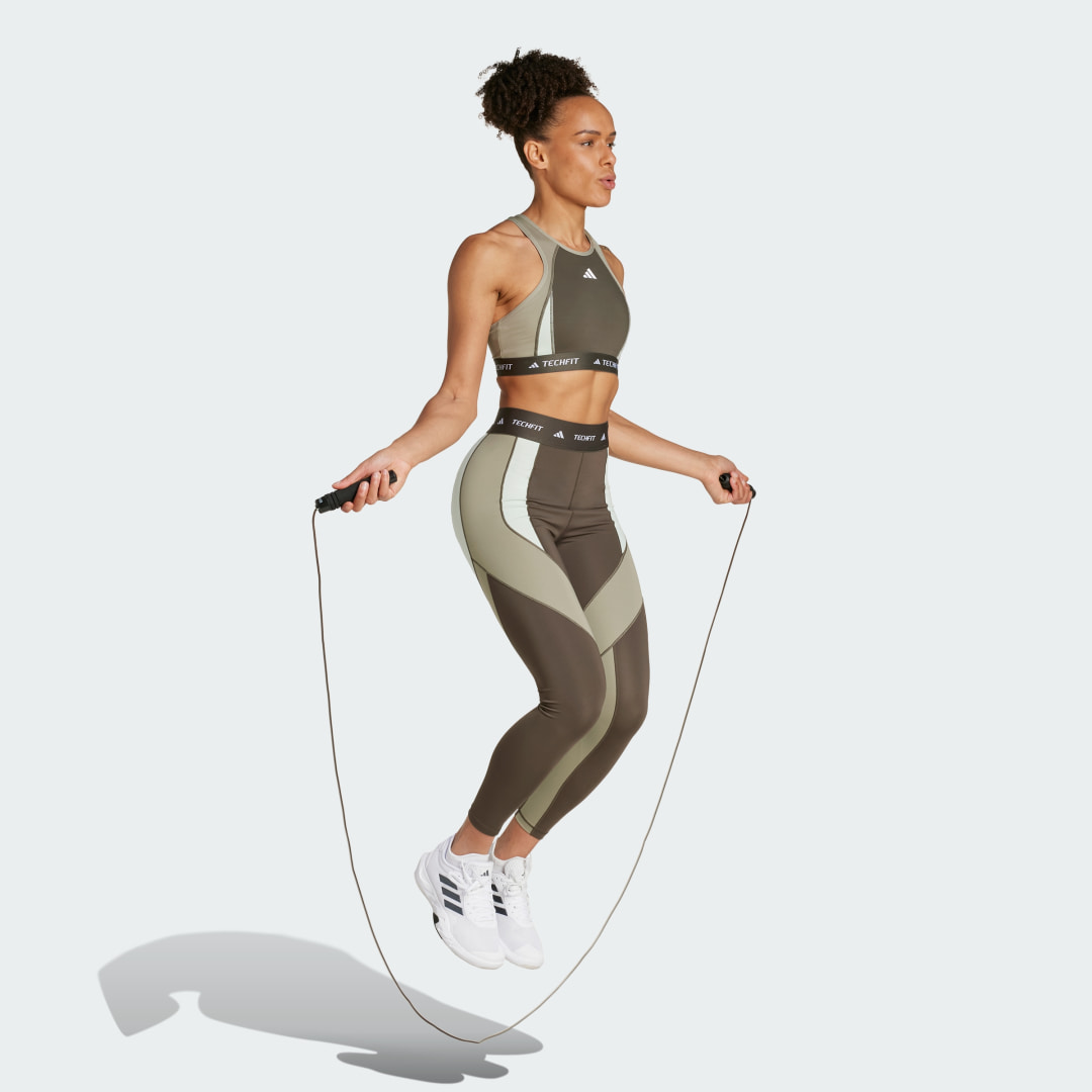 Adidas TECHFIT Medium-Support High-Neck Colorblock Beha