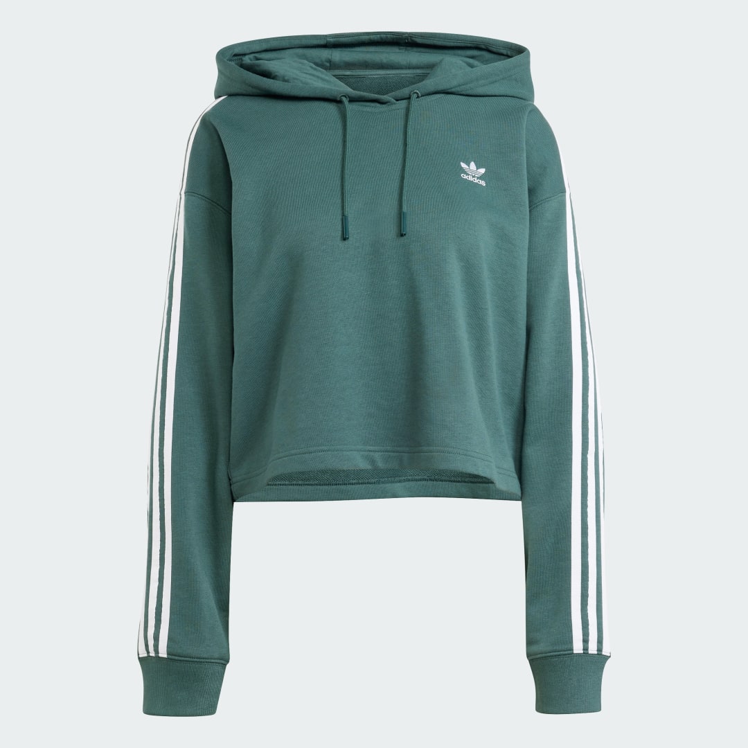 Sweat shirt à capuche court 3 bandes Adicolor - vue 4