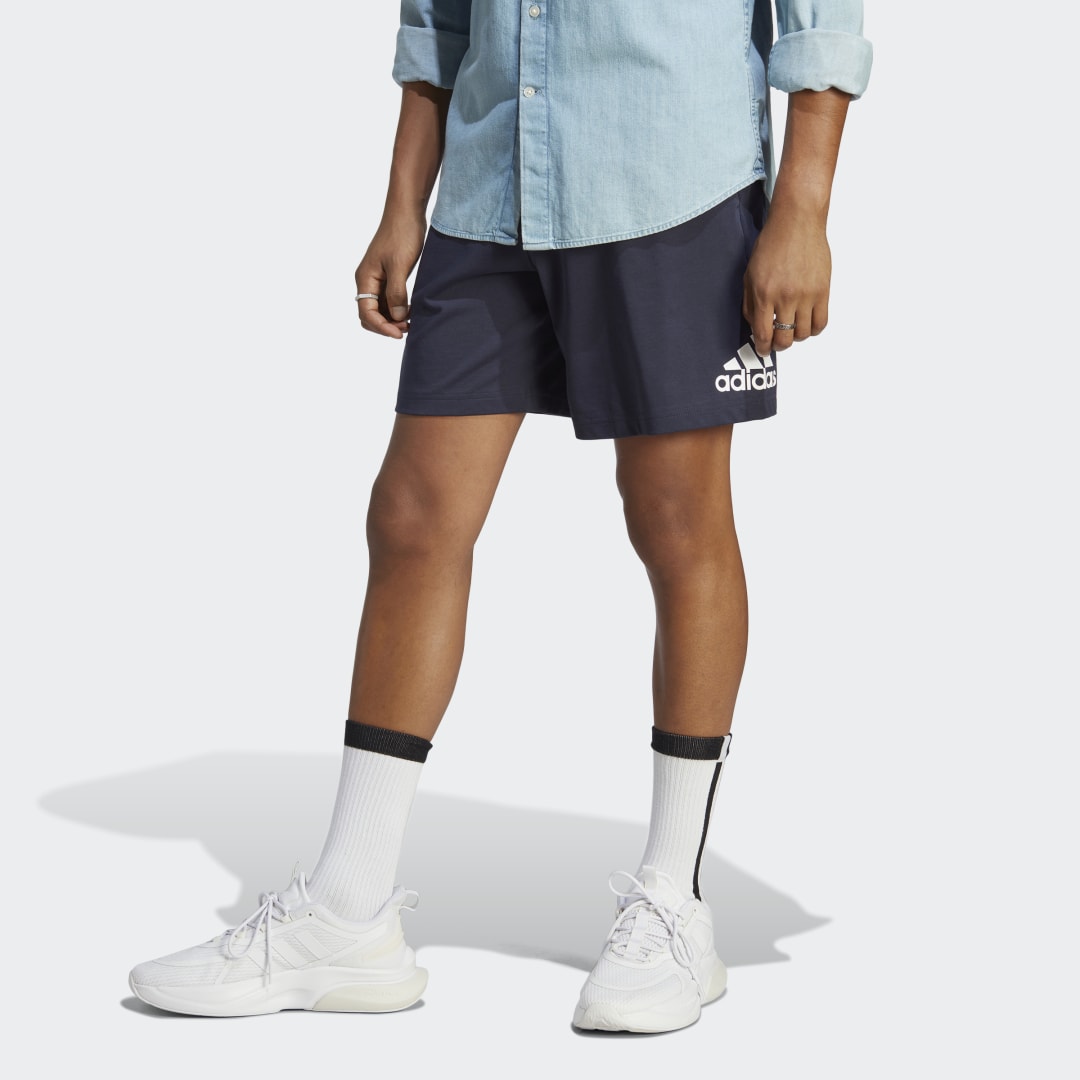 Image of adidas Essentials Logo Shorts Dark Blue M - Men Lifestyle Shorts