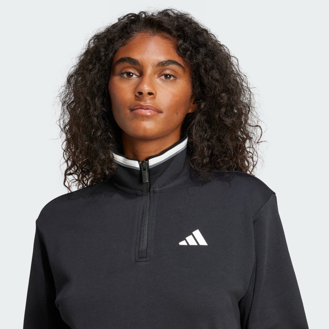 Adidas Essentials Color Pop French Terry Crop Trainingsjack met Korte Rits