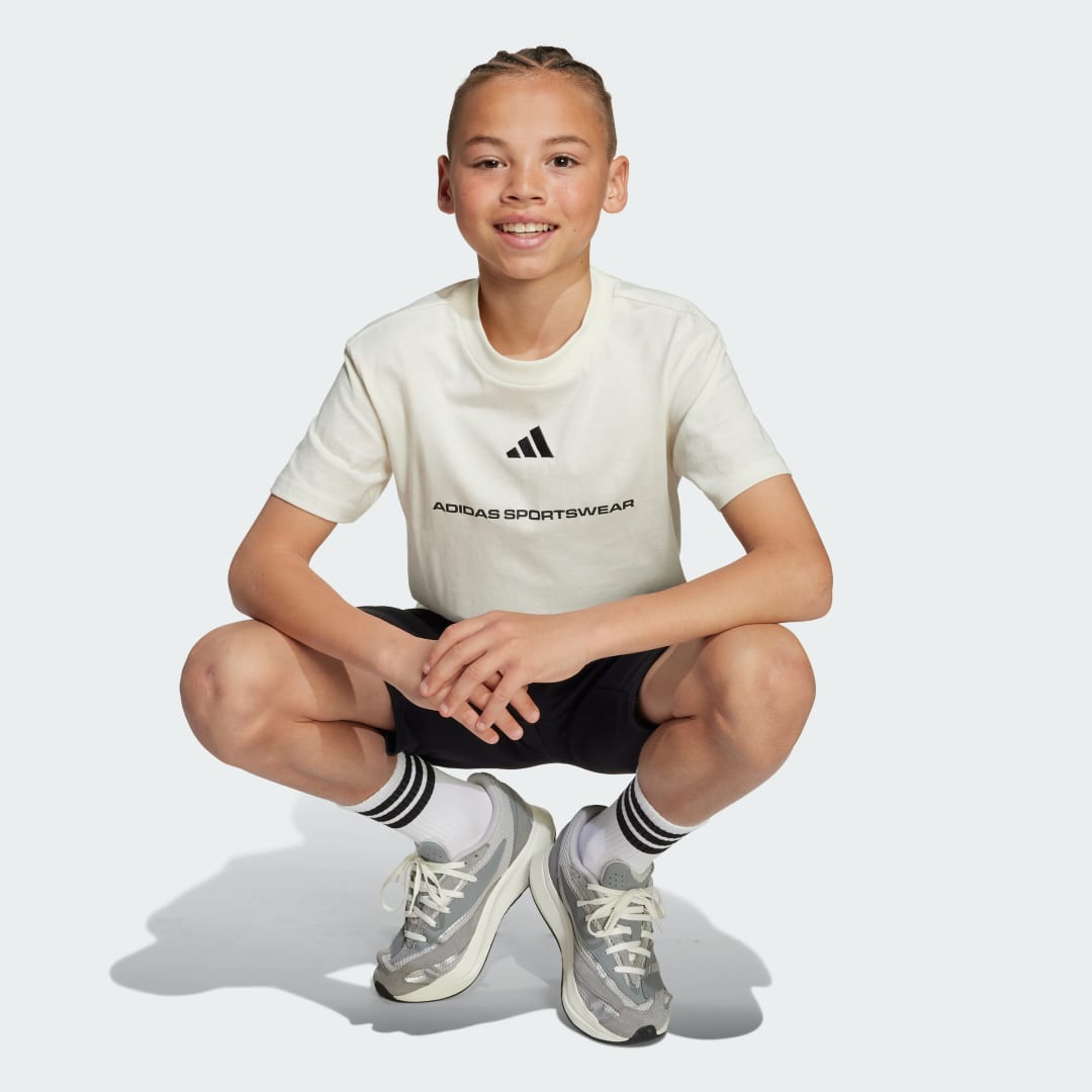 Adidas Boys Slogan T-shirt van Enkele Jersey Kids