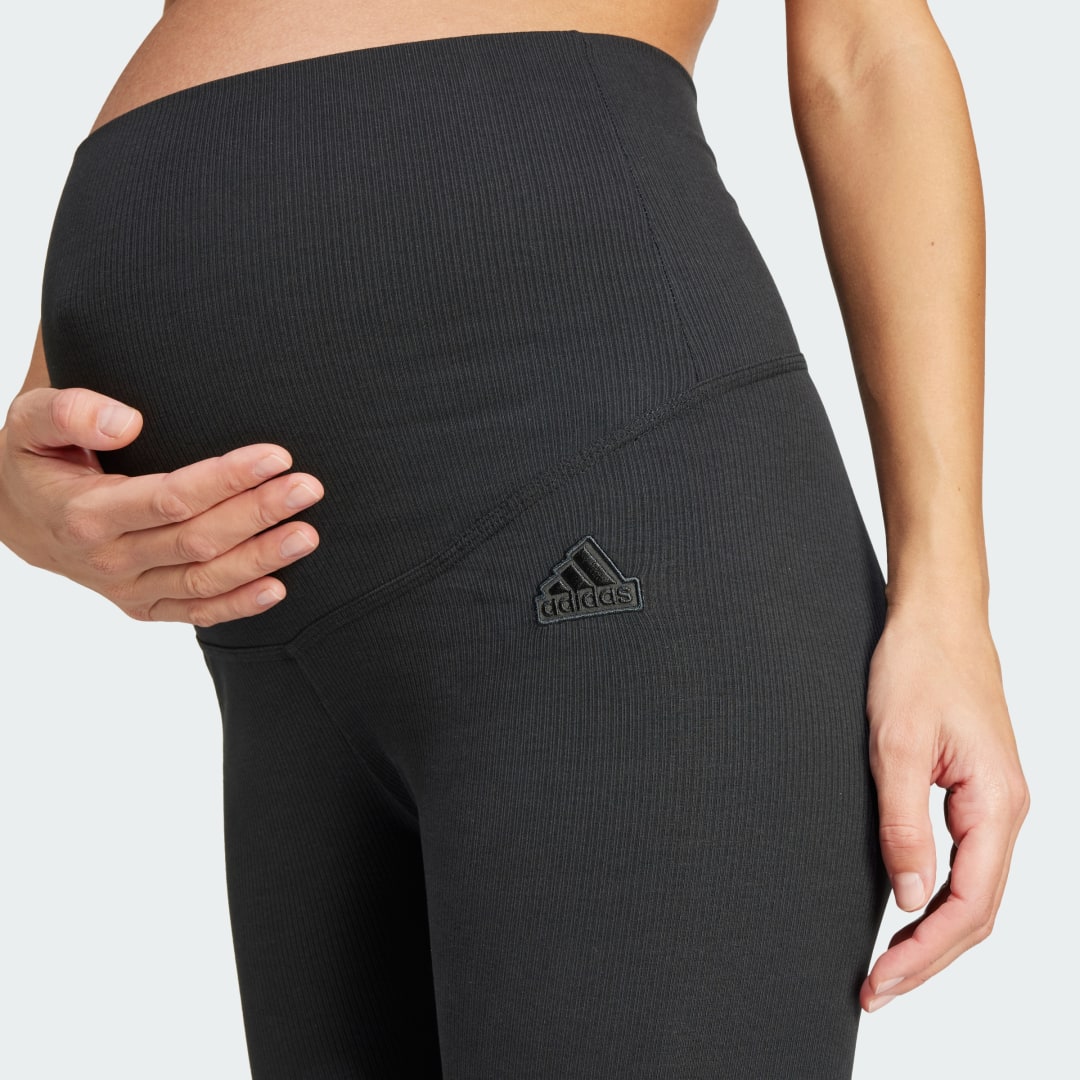 

adidas Licras Acanaladas Largo 7/8 Pretina Alta (Maternidad) Mujer, Negro
