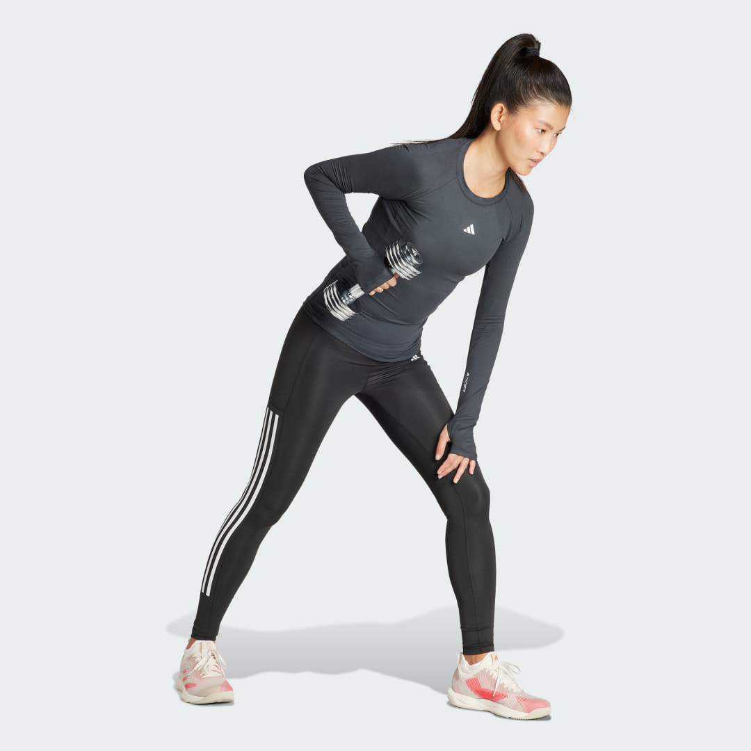 

adidas Camiseta de Entrenamiento Techfit Manga Larga Mujer, Negro