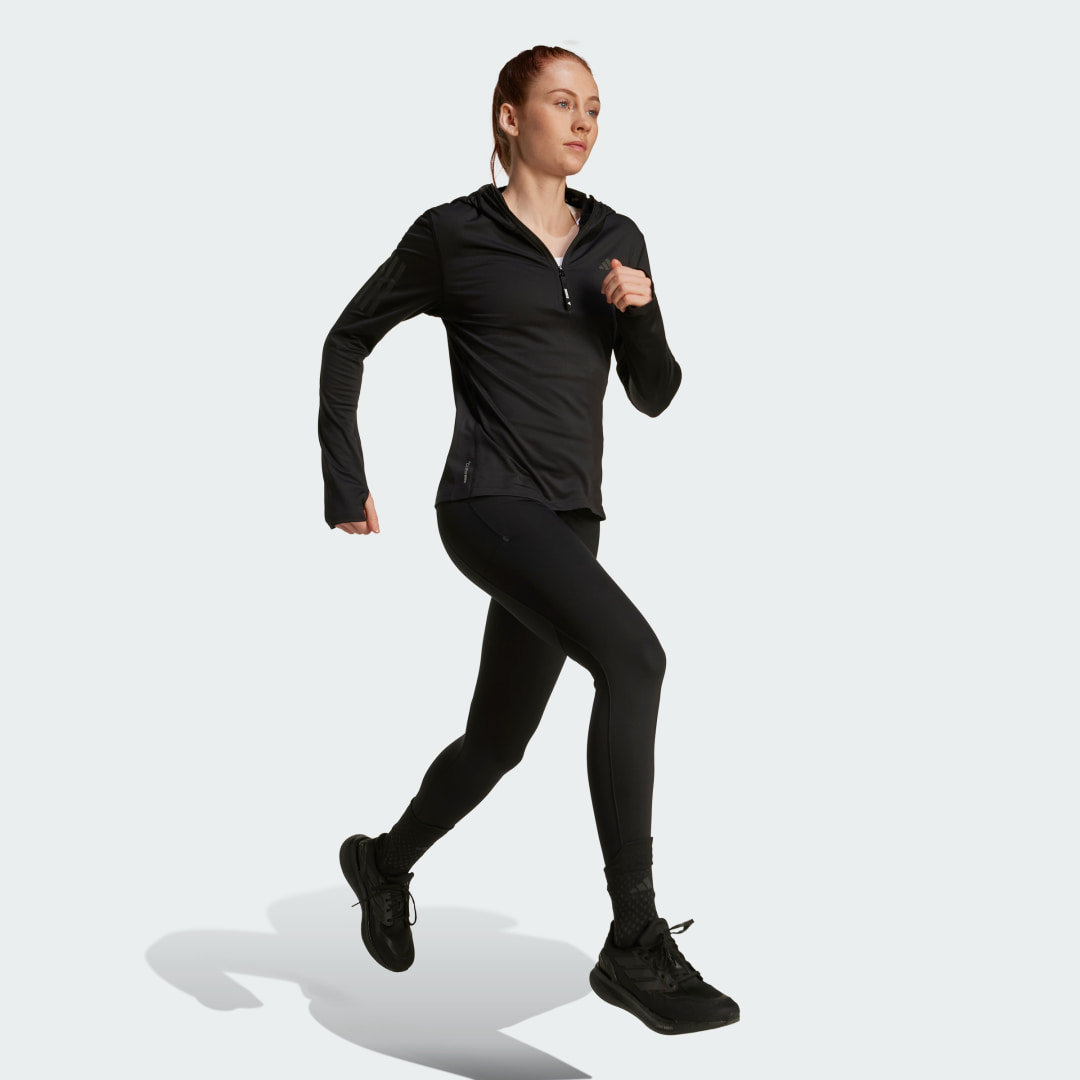 Adidas Own The Run Winterized Hoodie Met Halve Rits