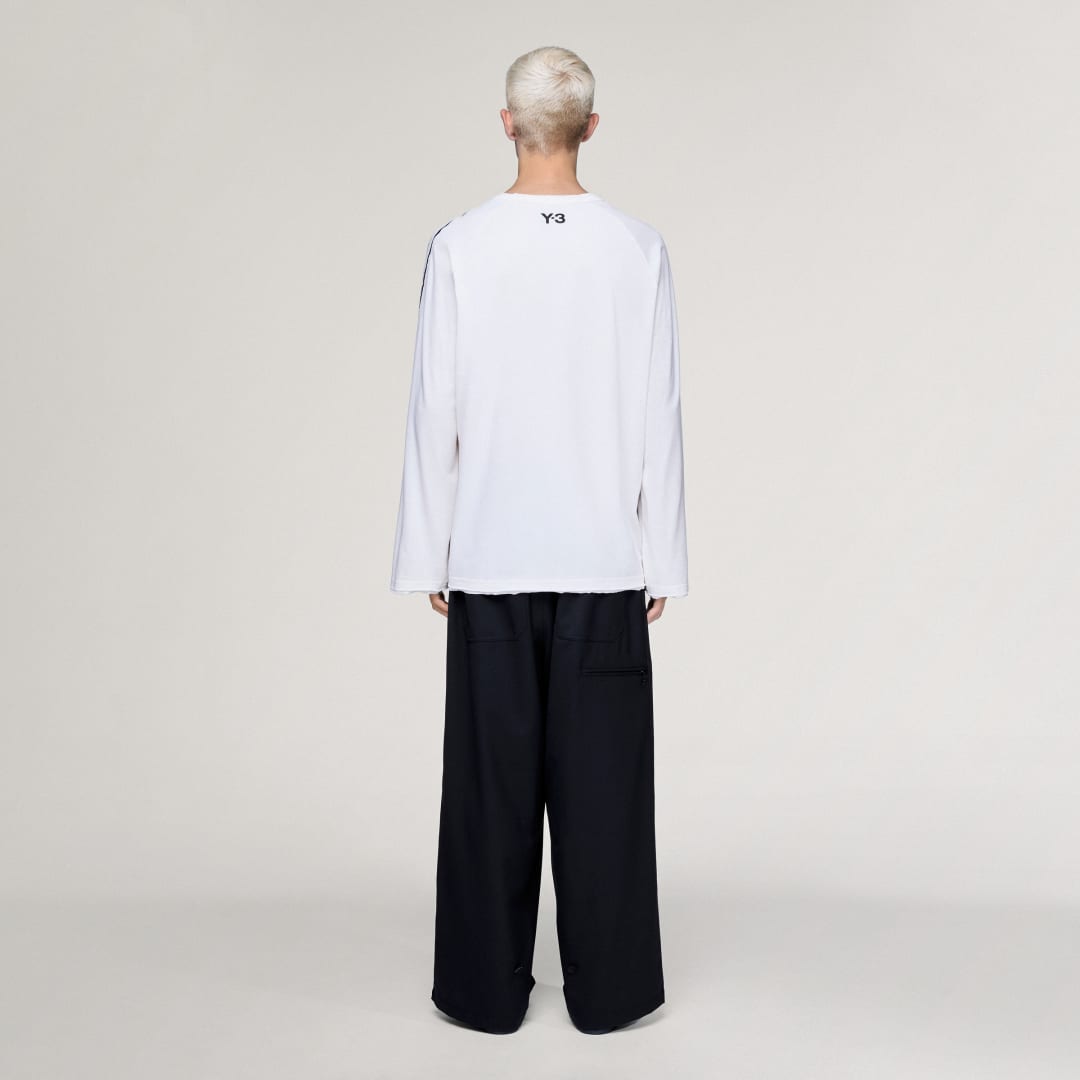 T SHIRT MANCHES LONGUES Y 3 BORDS BRUTS 3 BANDES - vue 7