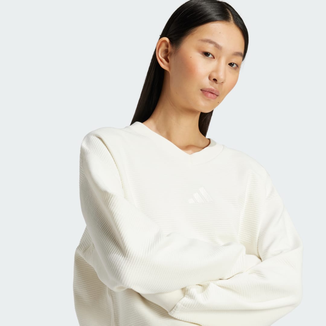 Adidas ALL SZN Ribbed V-Neck Sweatshirt