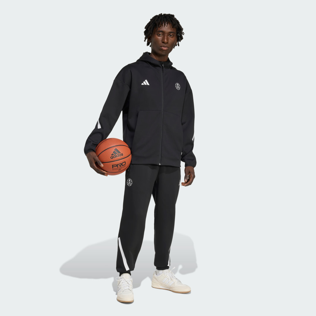 PARIS BASKETBALL TRAVEL Z.N.E. VESTE DE SURVÊTEMENT À CAPUCHE POUR HOMME AVEC ZIP SUR TOUTE LA LONGUEUR - vue 3