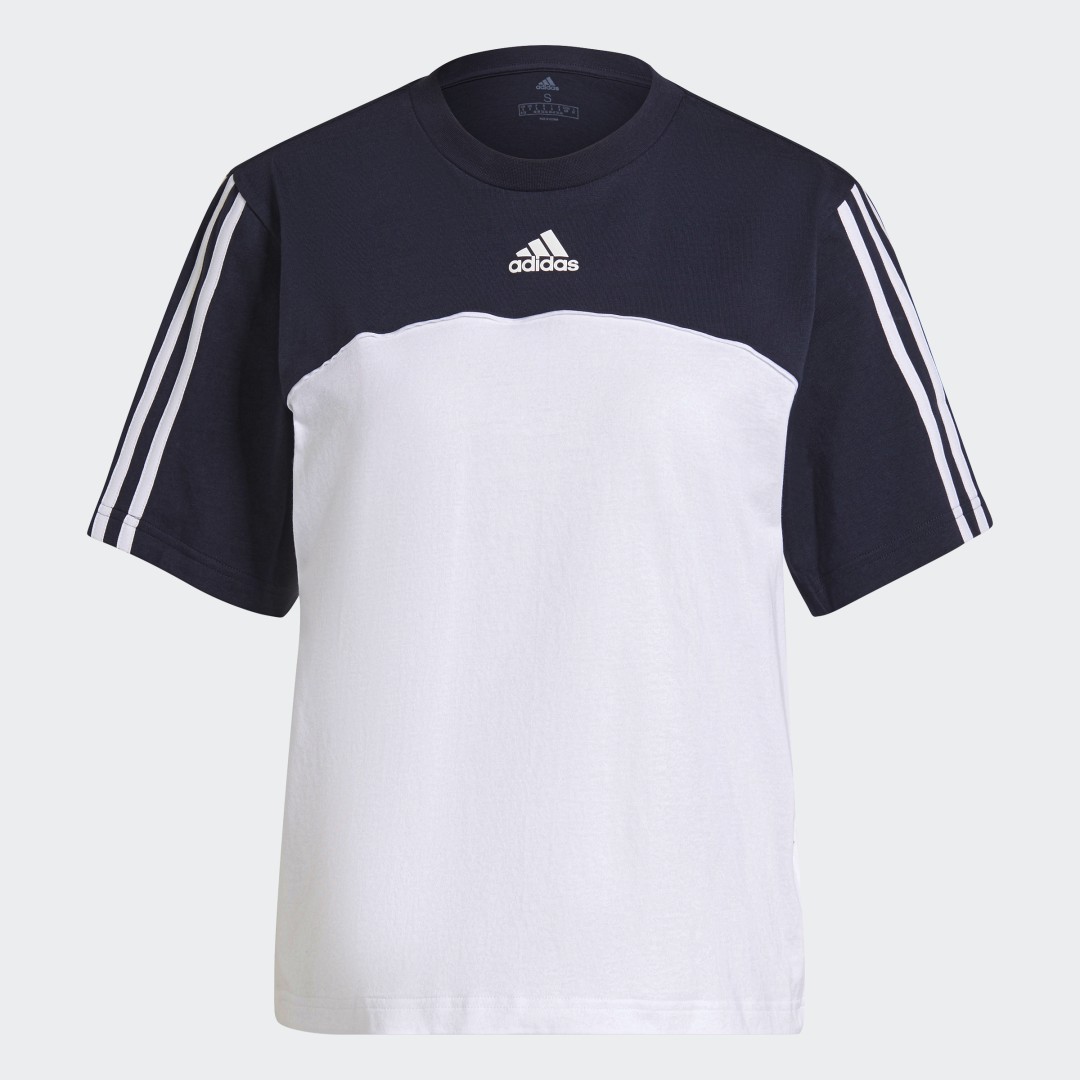 фото Футболка essentials colorblock 3-stripes boyfriend adidas sport inspired