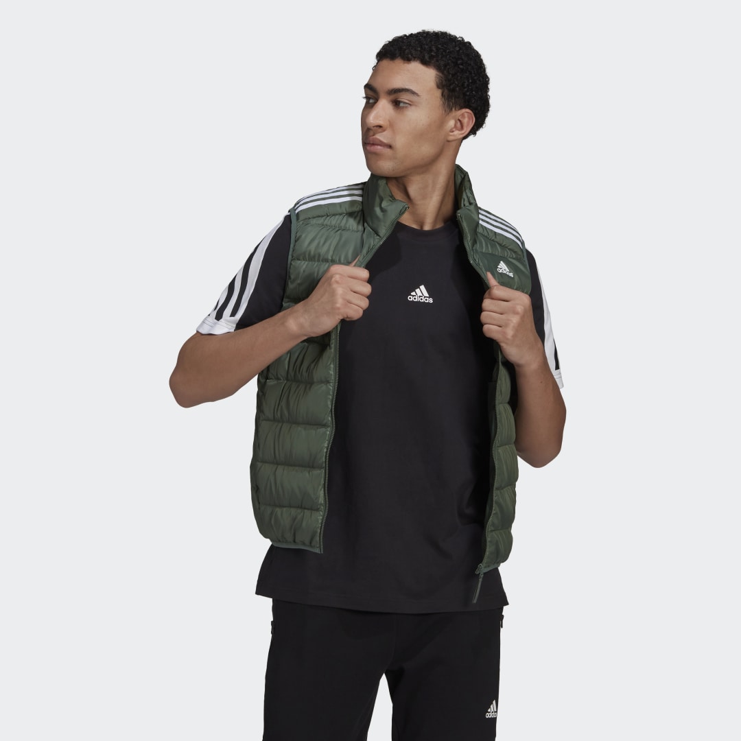 Image of adidas Essentials Light Down Vest Green Oxide L - Men Lifestyle Jackets