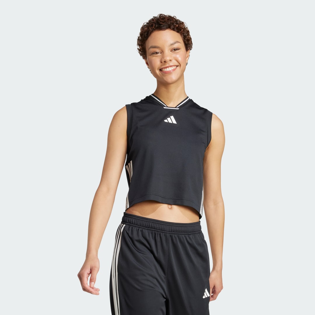 adidas Tiro Cut 3-Stripes Mesh Tank Top