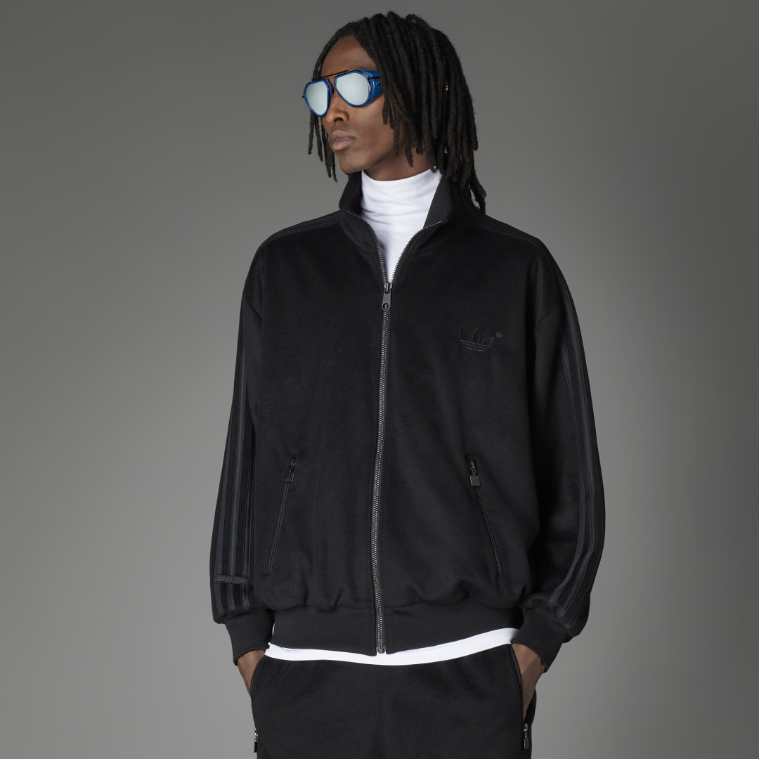 

adidas Chamarra Deportiva Blue Version Firebird Hombre, Negro