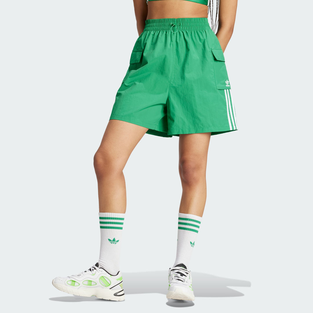 Image of adidas Adicolor Cargo Shorts Green XS - Women Lifestyle Shorts