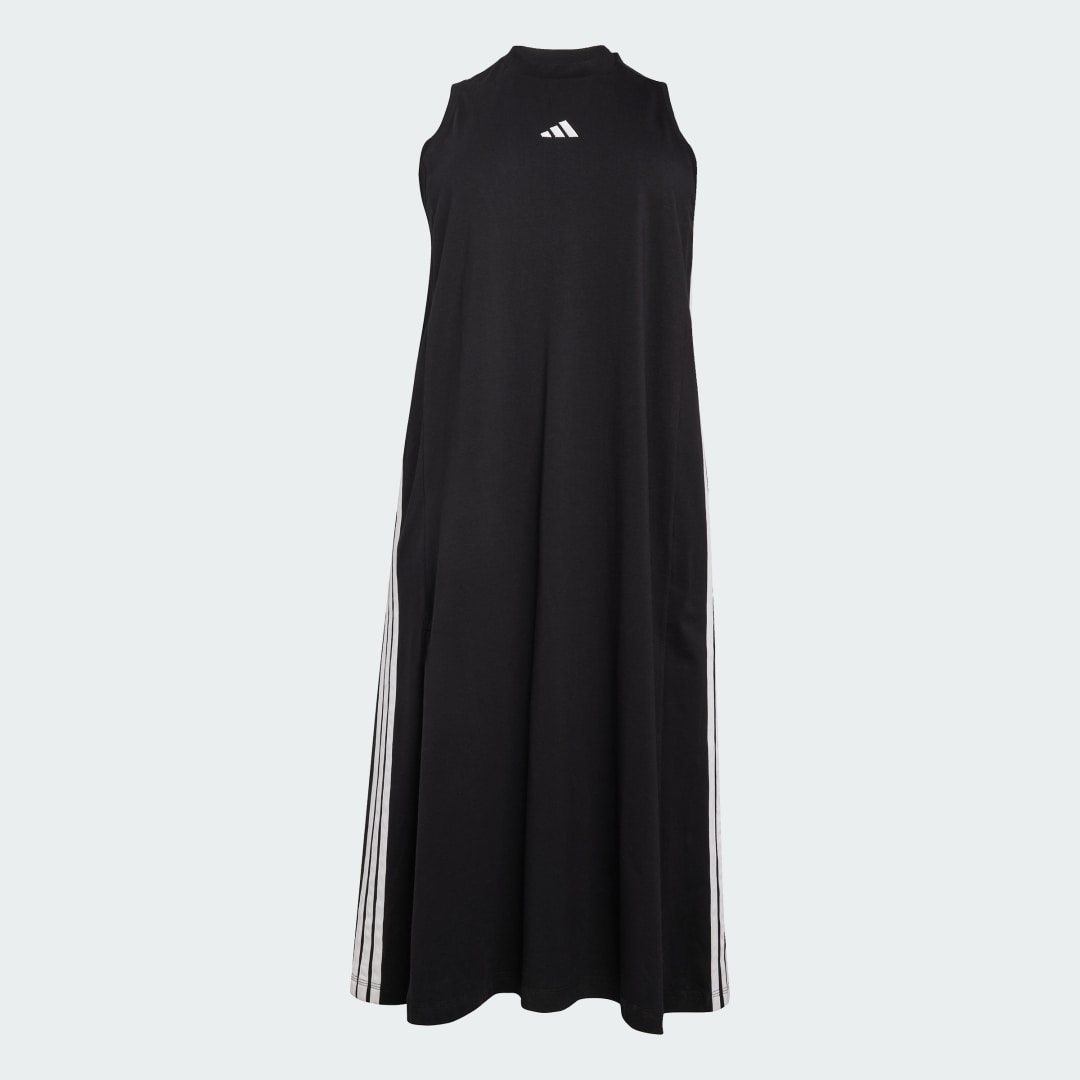 Adidas Essentials 3-Stripes Lange Racerback Jurk (Grote Maat)