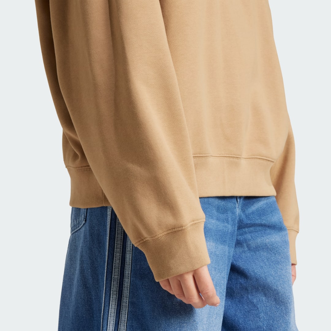 Adidas Essentials Linear Oversized Sweater met Korte Rits
