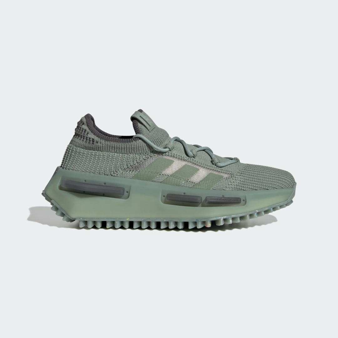 

adidas Tenis NMD_S1 Unisex, Plata verde/gris six/focus olive