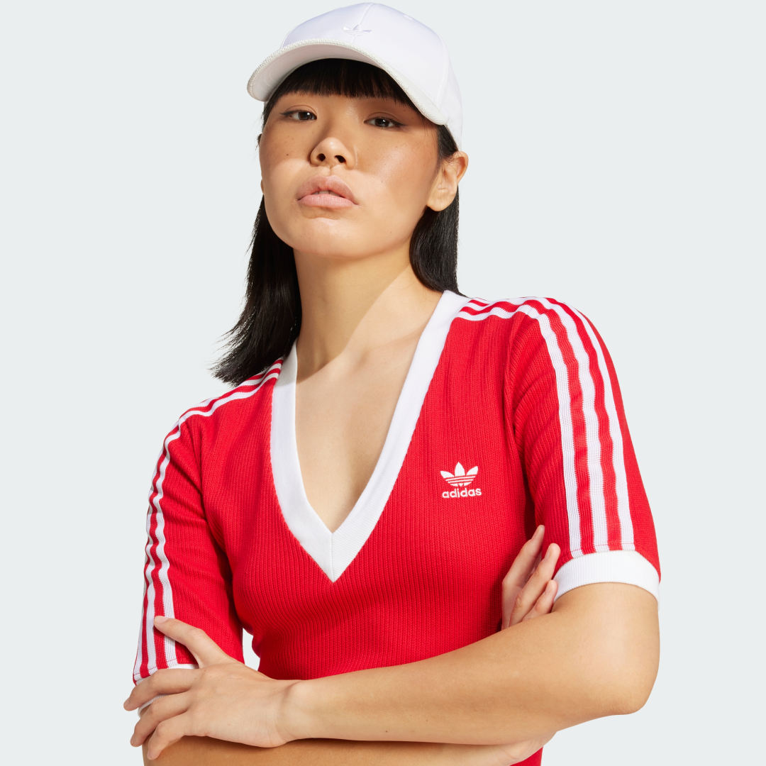 Adidas Adicolor 3-Stripes Knit V-Hals Jurk