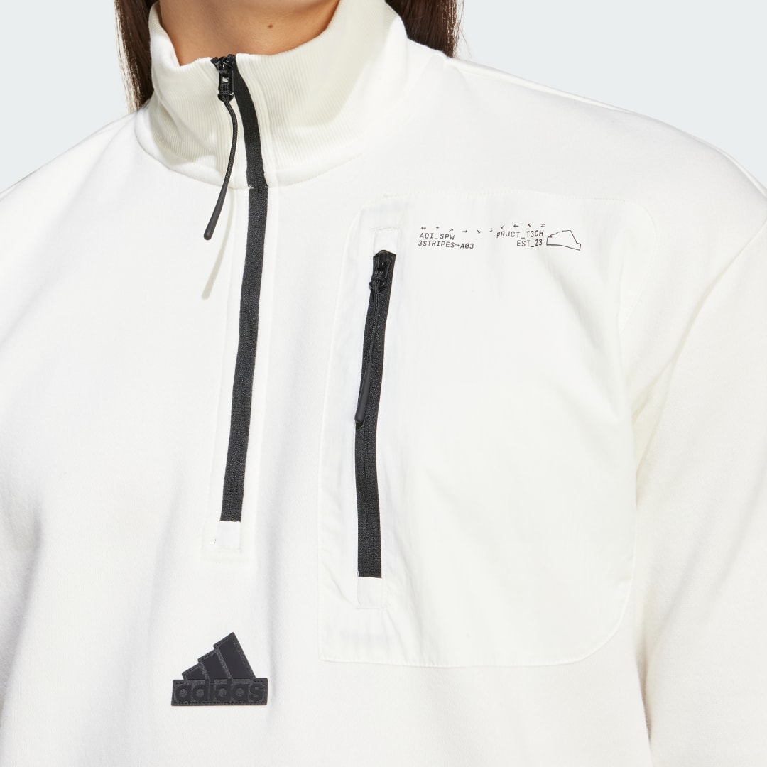 Adidas City Escape Fleece Sweatshirt met Halflange Rits