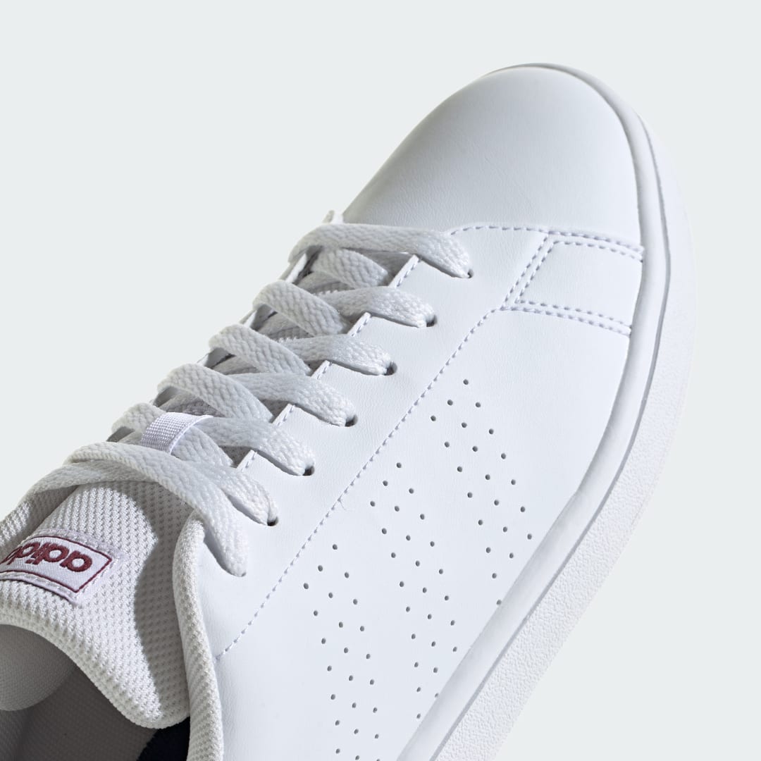 

adidas Tenis Advantage Base Unisex, Blanco/blanco/shadow rojo