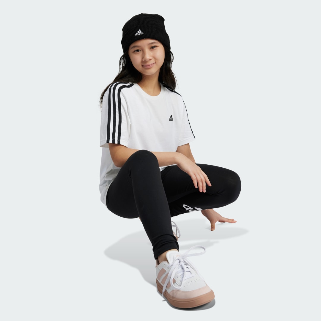 Adidas Essentials 3-Stripes Cotton Loose Fit Boyfriend T-shirt