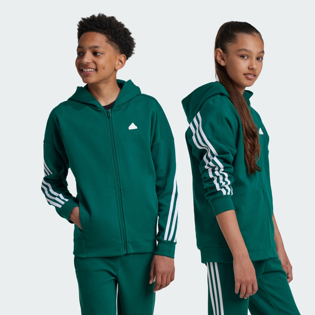 Adidas Future Icons 3-Stripes Ritsjack met Capuchon