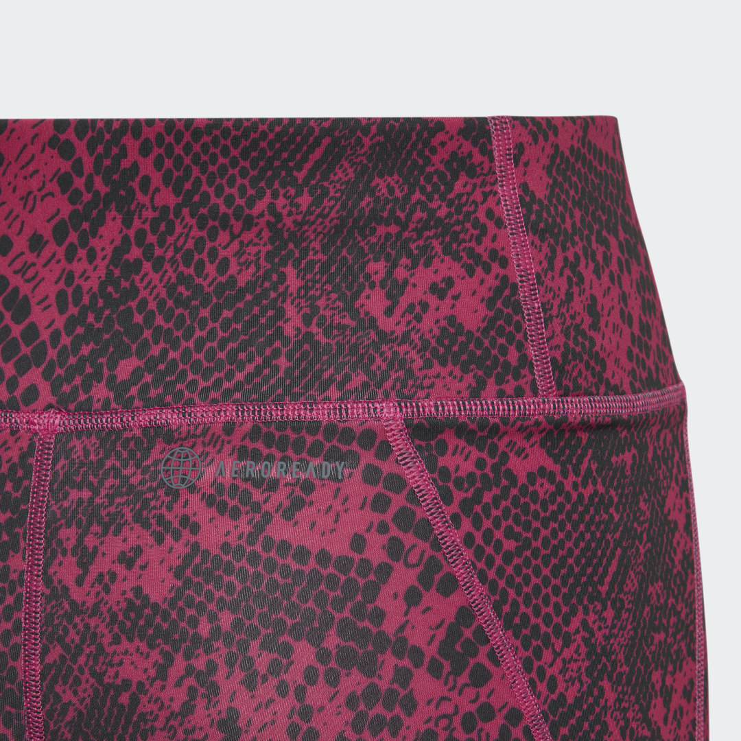 Thumbnail - AEROREADY Animal-Print Optime High-Rise Pocket 7/8-Leggings