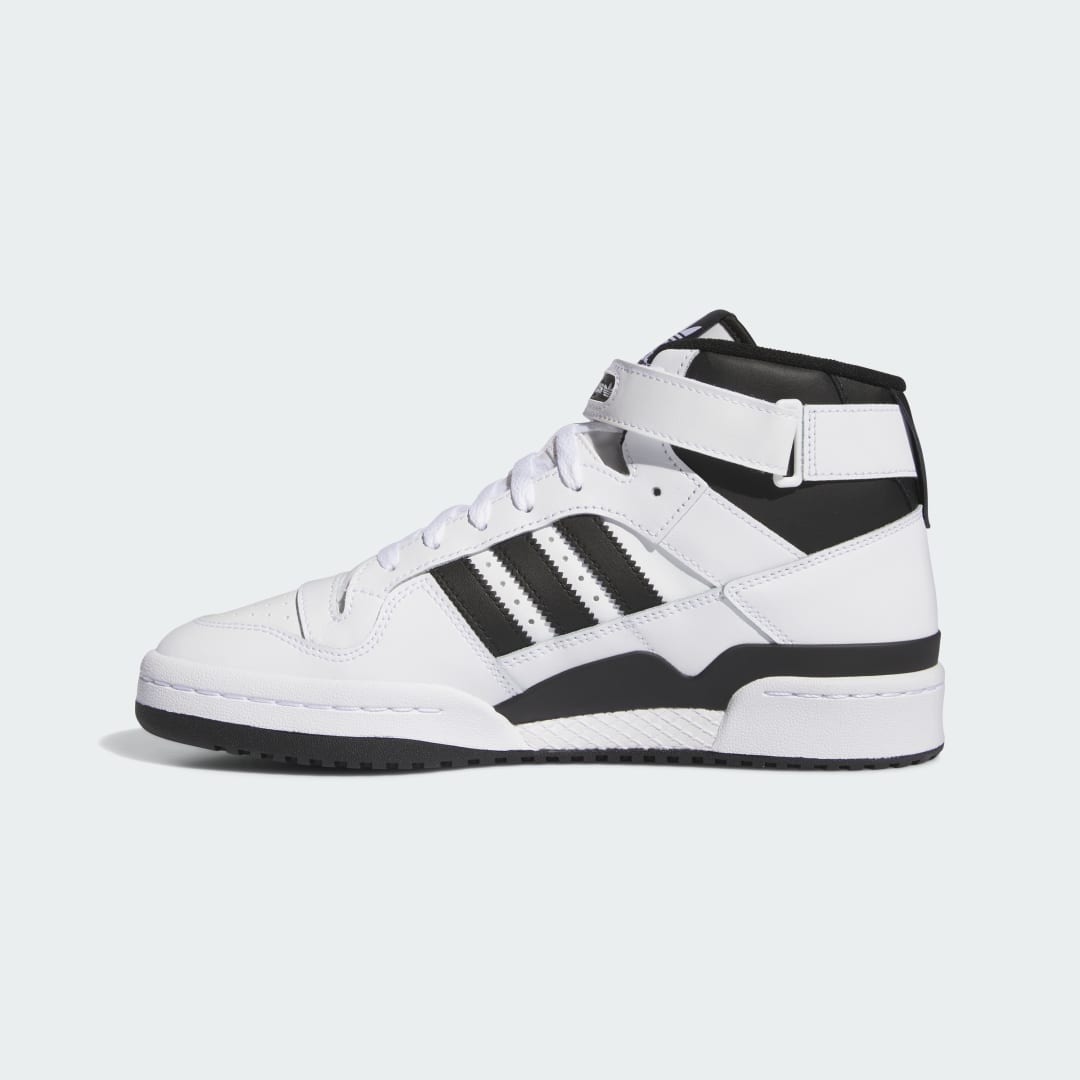 

adidas Tenis Forum Mid Hombre, Blanco/negro/blanco