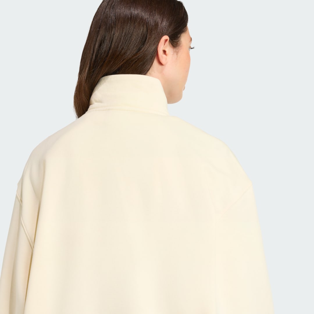Adidas Essentials Linear Oversized Sweater met Korte Rits