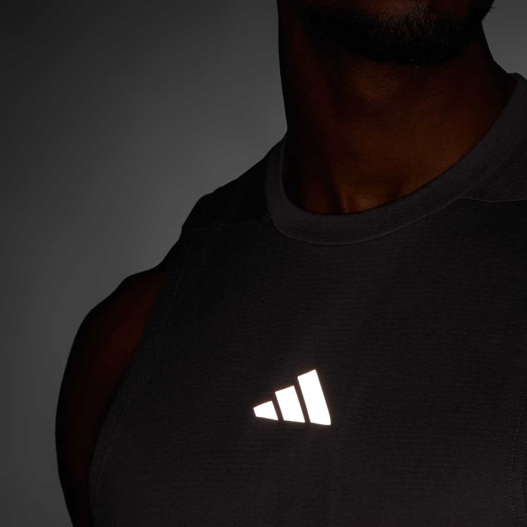 

adidas Playera sin Mangas de Entrenamiento Designed for Training Heat.RDY Hombre, Charcoal