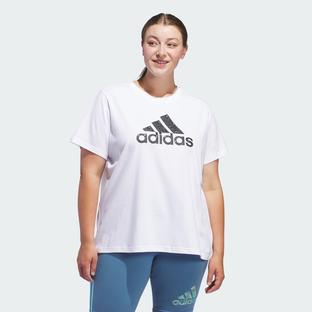 

adidas Camiseta Animal Print Estampada Mujer, Blanco