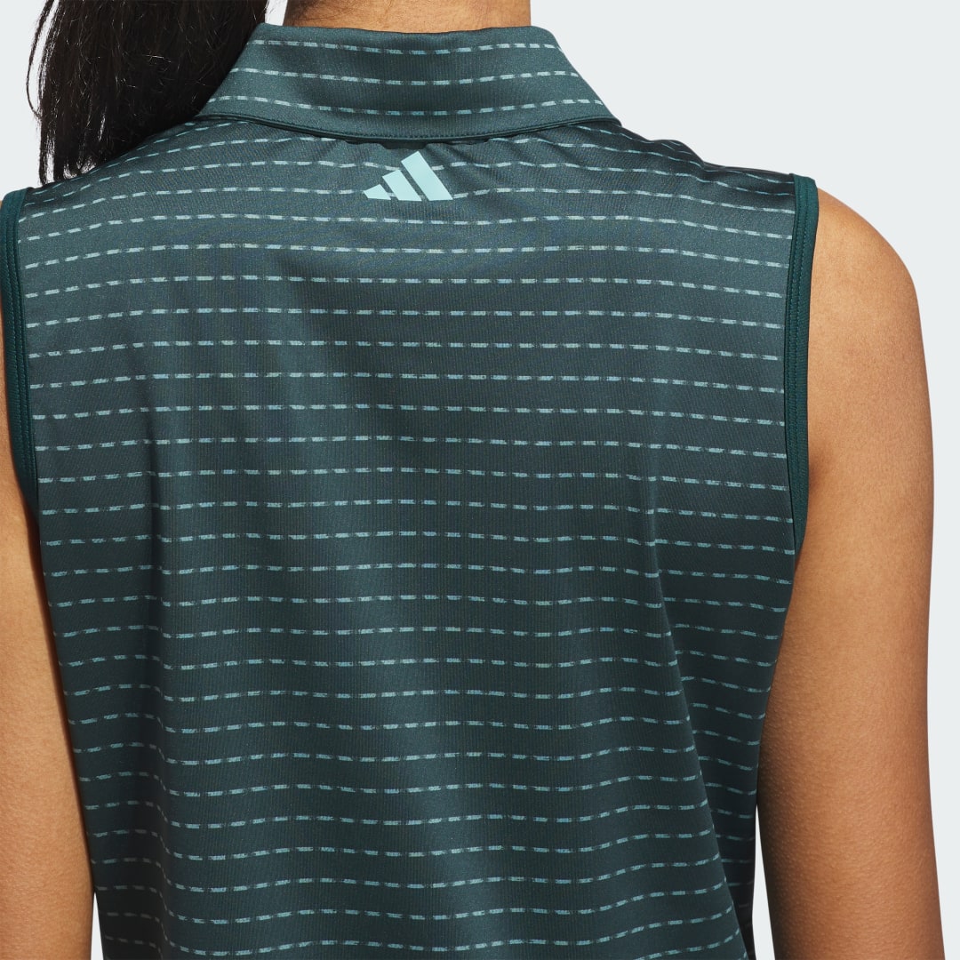Adidas Ultimate365 Jacquard Stripe Mouwloos Poloshirt