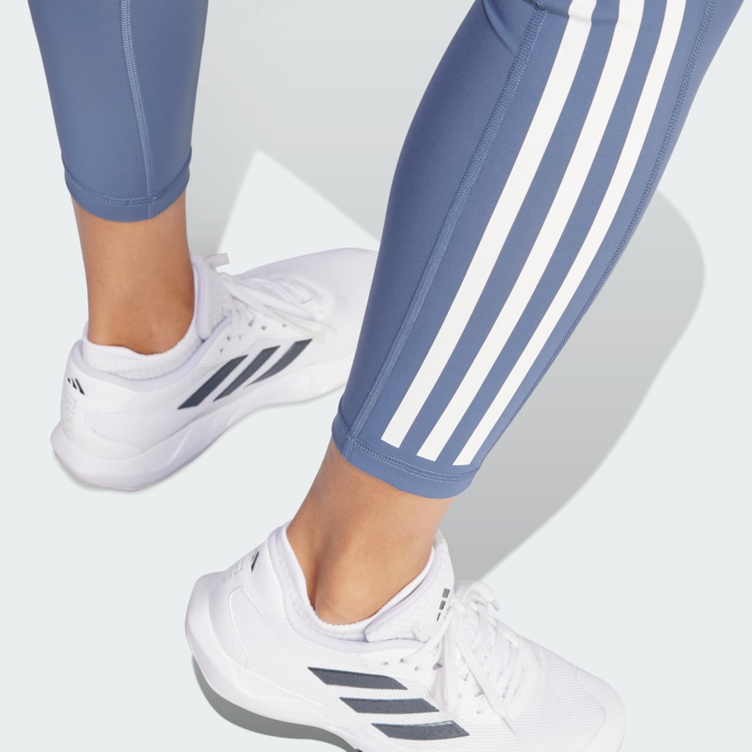 

adidas Mallas Optime 3 Franjas Largo Completo Mujer, Preloved ink