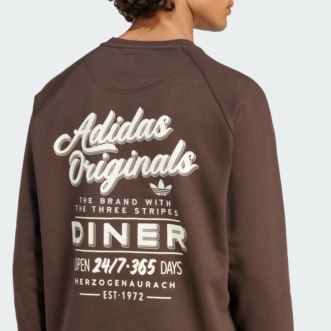Adidas Diner Text Graphic Fleece Sweatshirt