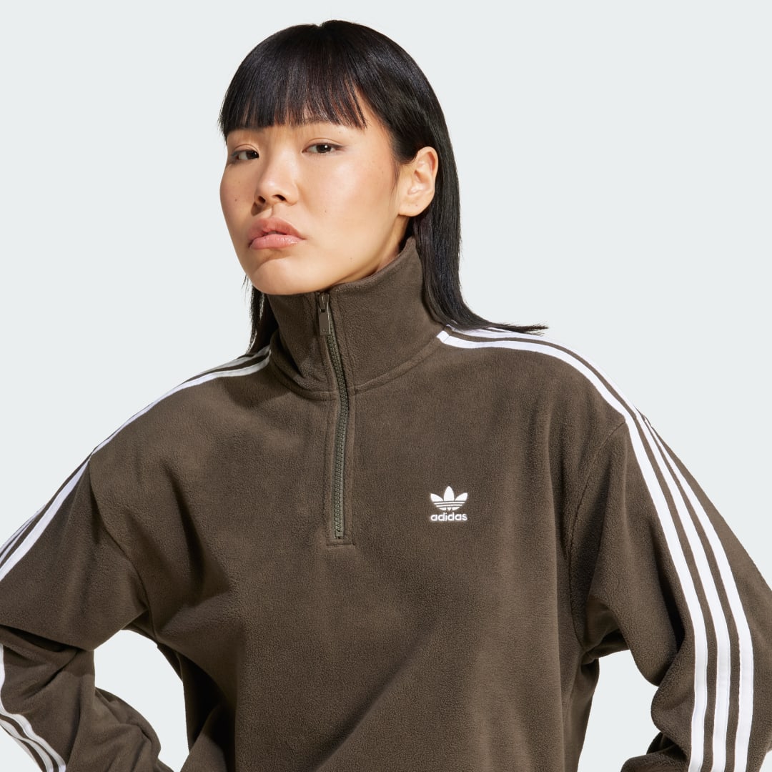 Adidas Polar Fleece Loose Sweatshirt met Halflange Rits