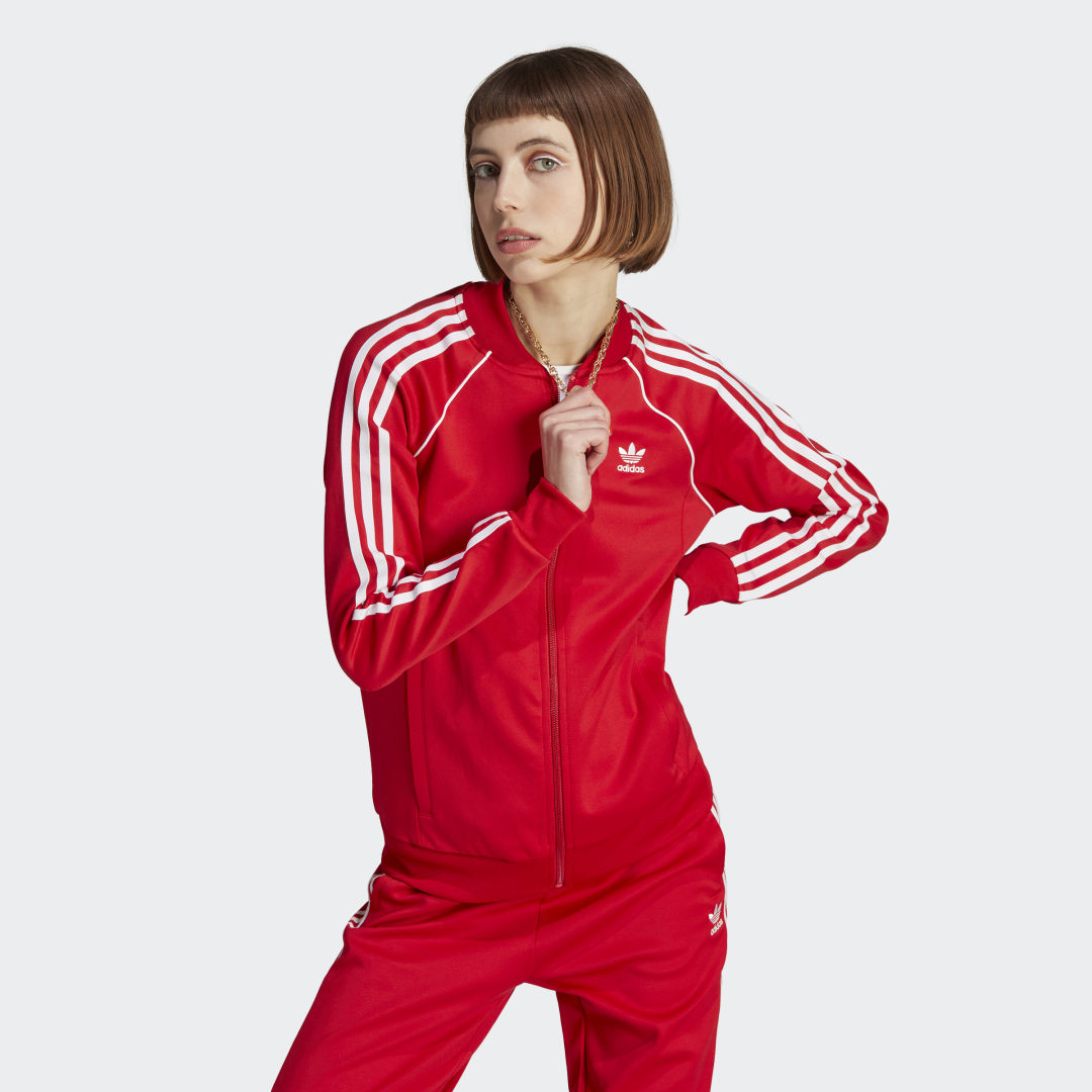 Image of adidas Adicolor Classics SST Track Jacket Better Scarlet M - Women Lifestyle Track Tops