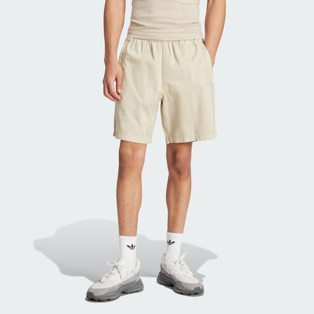 Image of adidas Trefoil Essentials+ Dye Woven Shorts Putty Grey S - Men Lifestyle Shorts