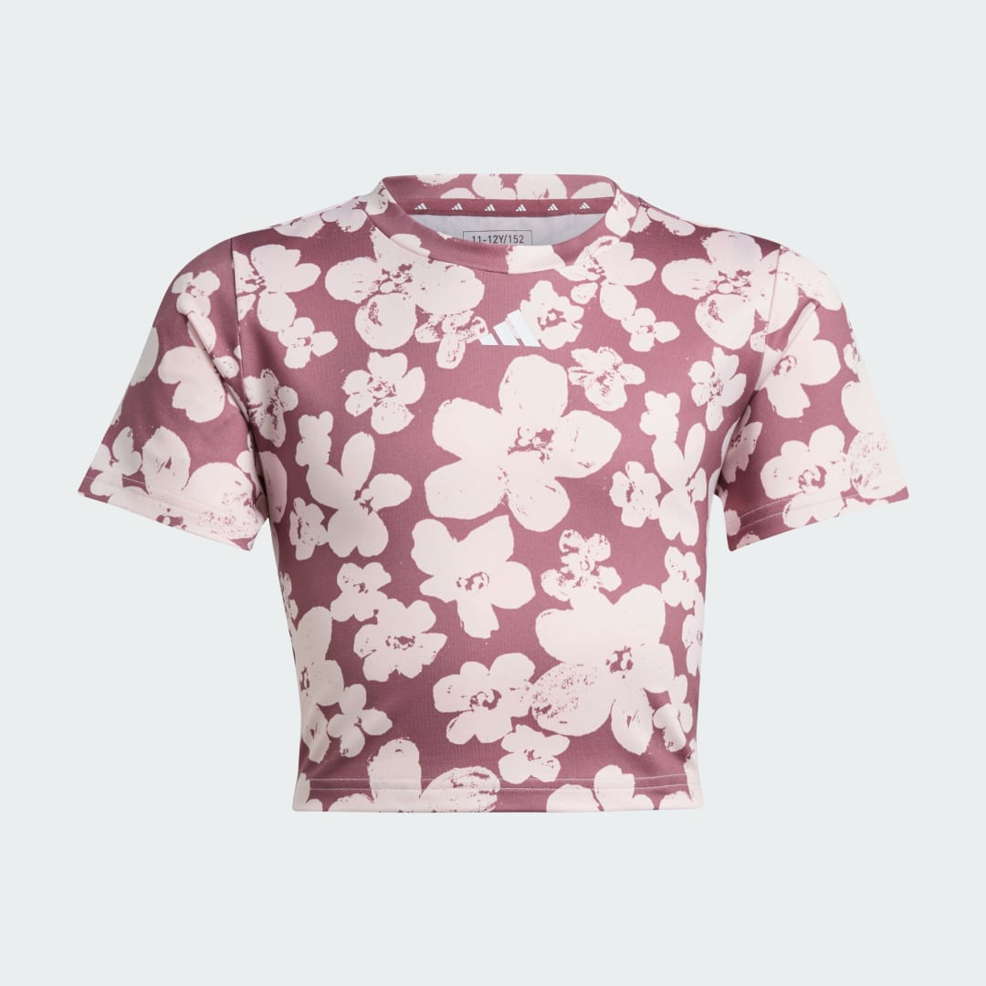 Adidas Train Essentials Seasonal Printed Cropped Training T-shirt Kids