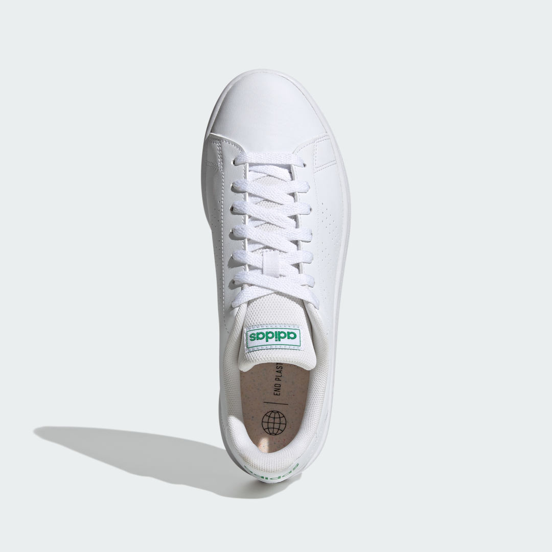 

adidas Tenis Advantage Base Adidas Court Lifestyle Unisex, Blanco/blanco/verde