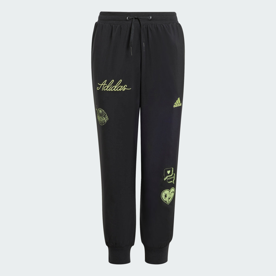 

adidas Pants Brand Love Woven Para Niños, Negro/pulse lime