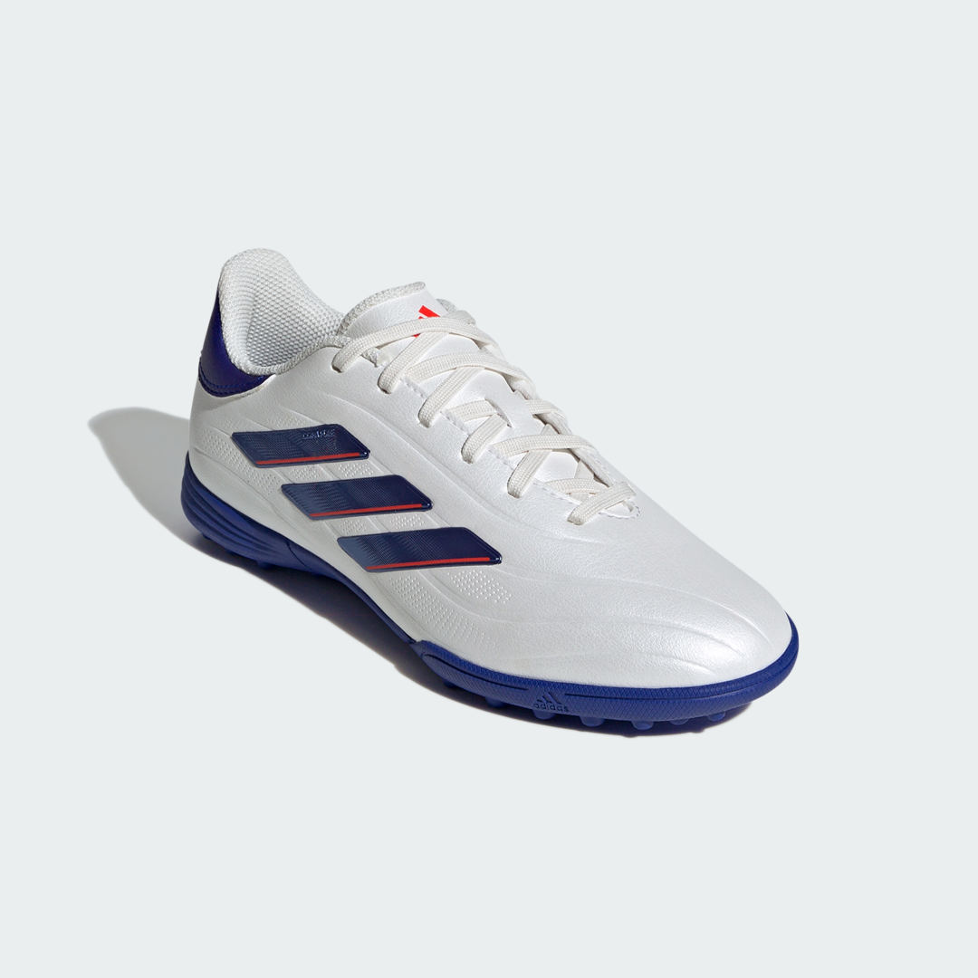 

adidas Calzado de Fútbol Copa Pure 2 League Niño, Blanco/lucid azul/solar rojo
