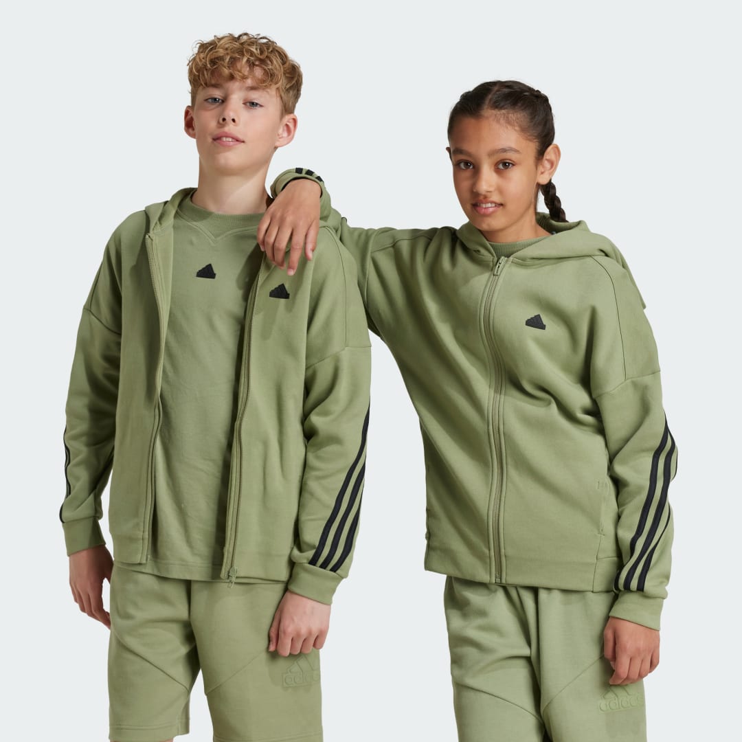 Adidas Future Icons 3-Stripes Ritsjack met Capuchon