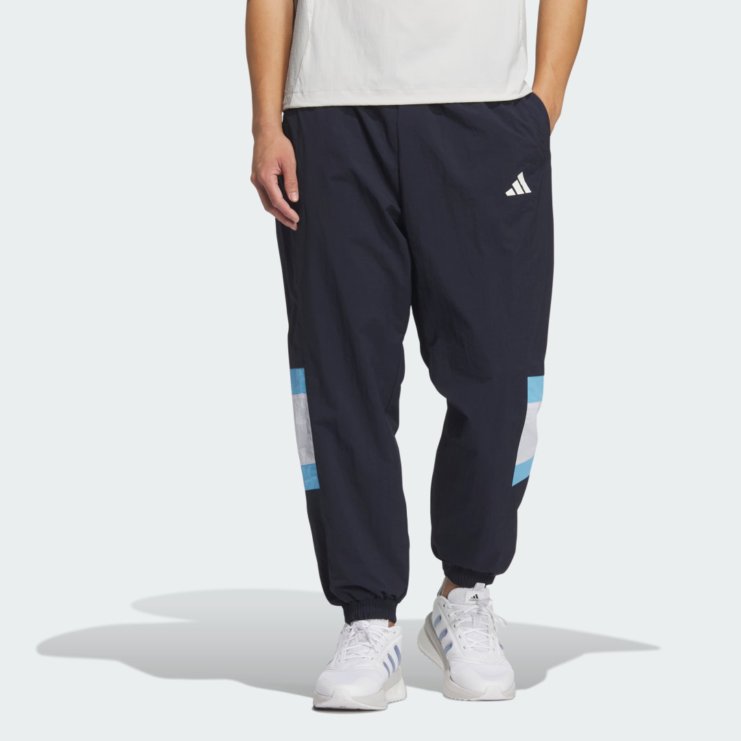 Wording Pack Loose Fit Mesh Lined Woven Elastic Hem Joggers