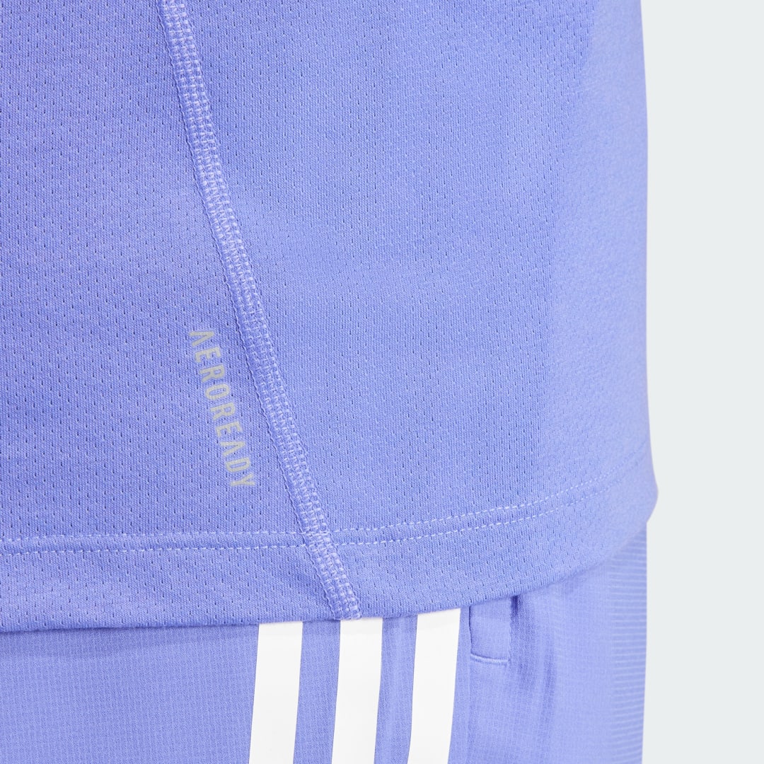 

adidas Camiseta Own the Run 3 Rayas Hombre, Azul